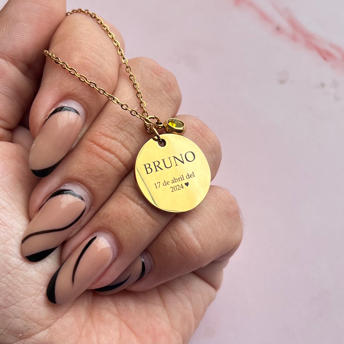 Collar personalizado, collar con mensaje a mano, collar con cara de mascota 20 mm