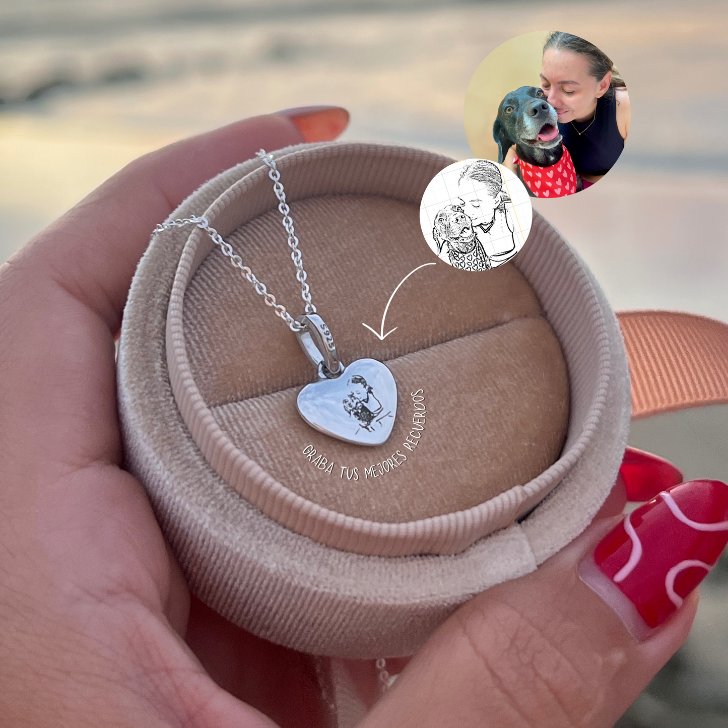 Collar corazón de plata 925 personalizado