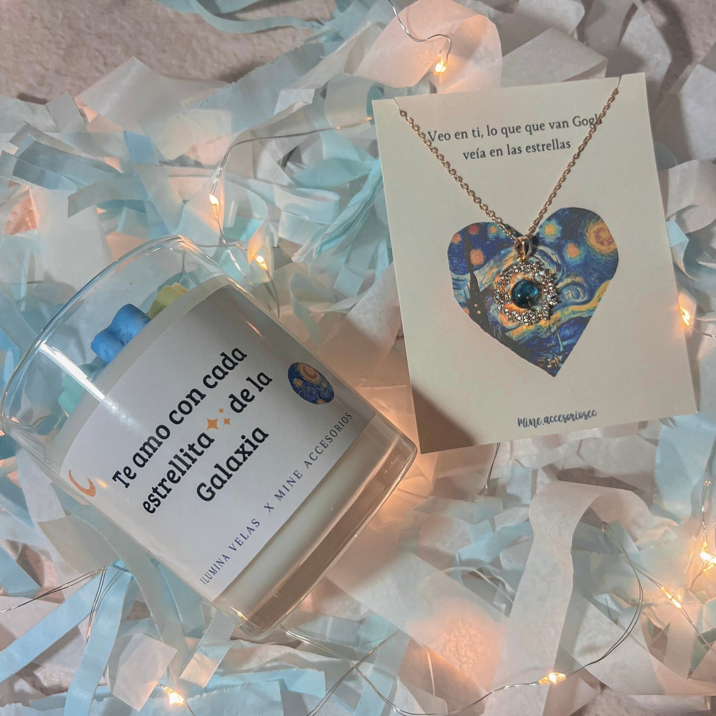 Set de Vela mas collar amor infinito/ ILUMINA VELAS x MINE ACCESORIOS