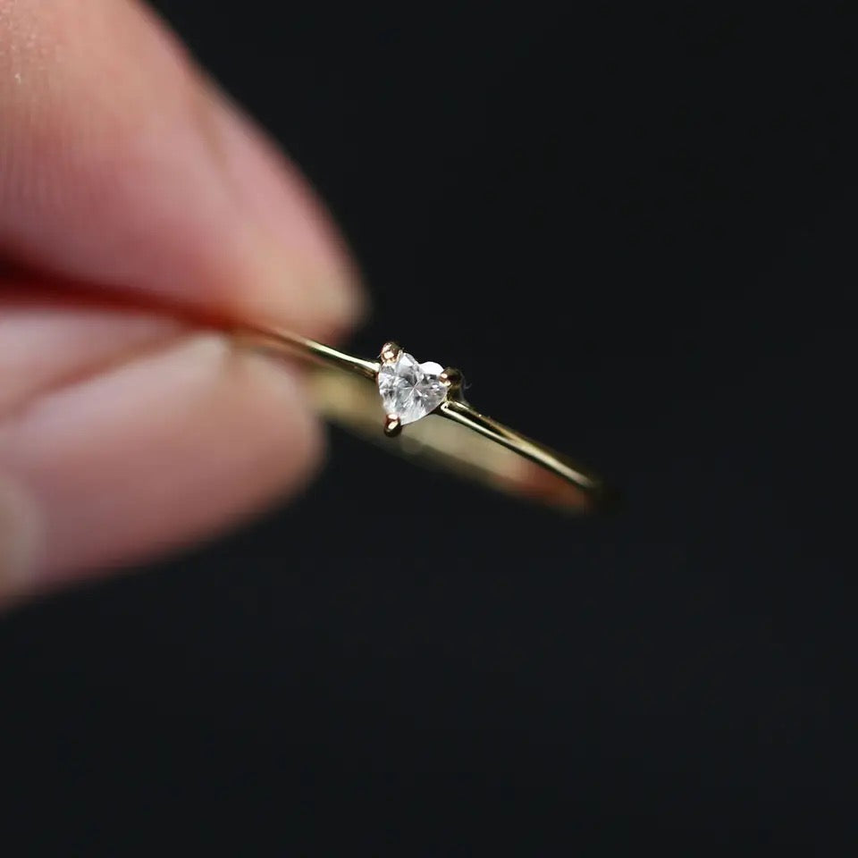 Anillo Promesa de Zirconia plateada