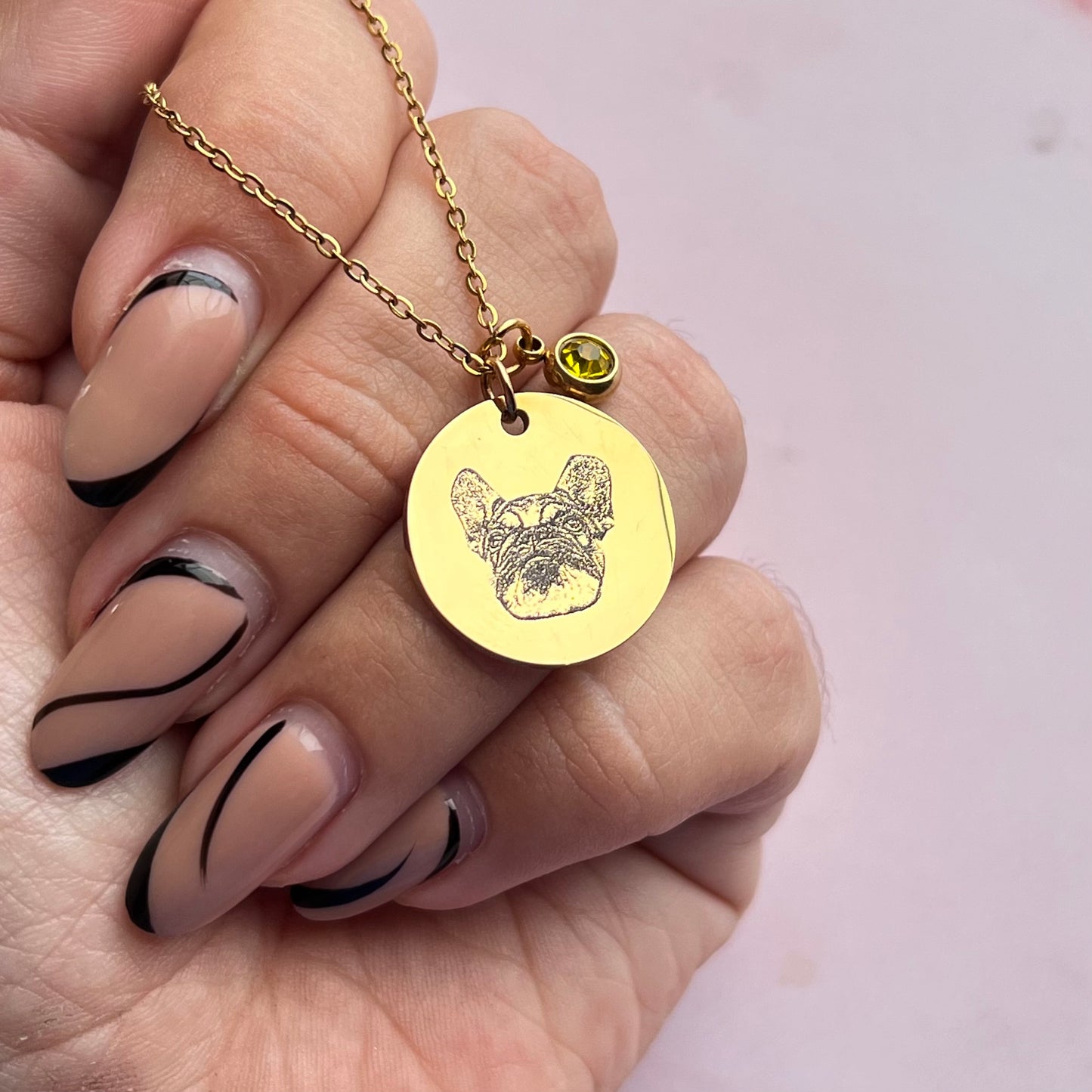 Collar personalizado, collar con mensaje a mano, collar con cara de mascota 20 mm