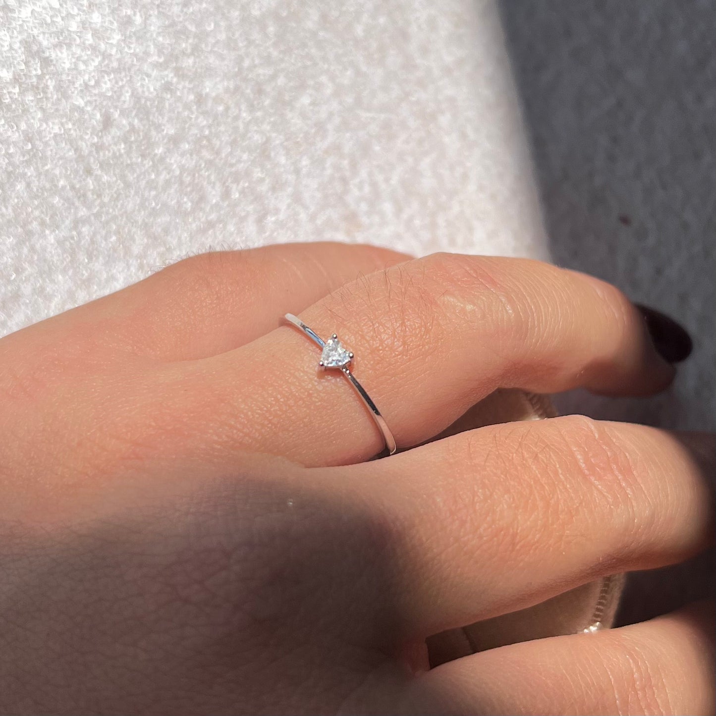 Anillo Promesa de Zirconia plateada