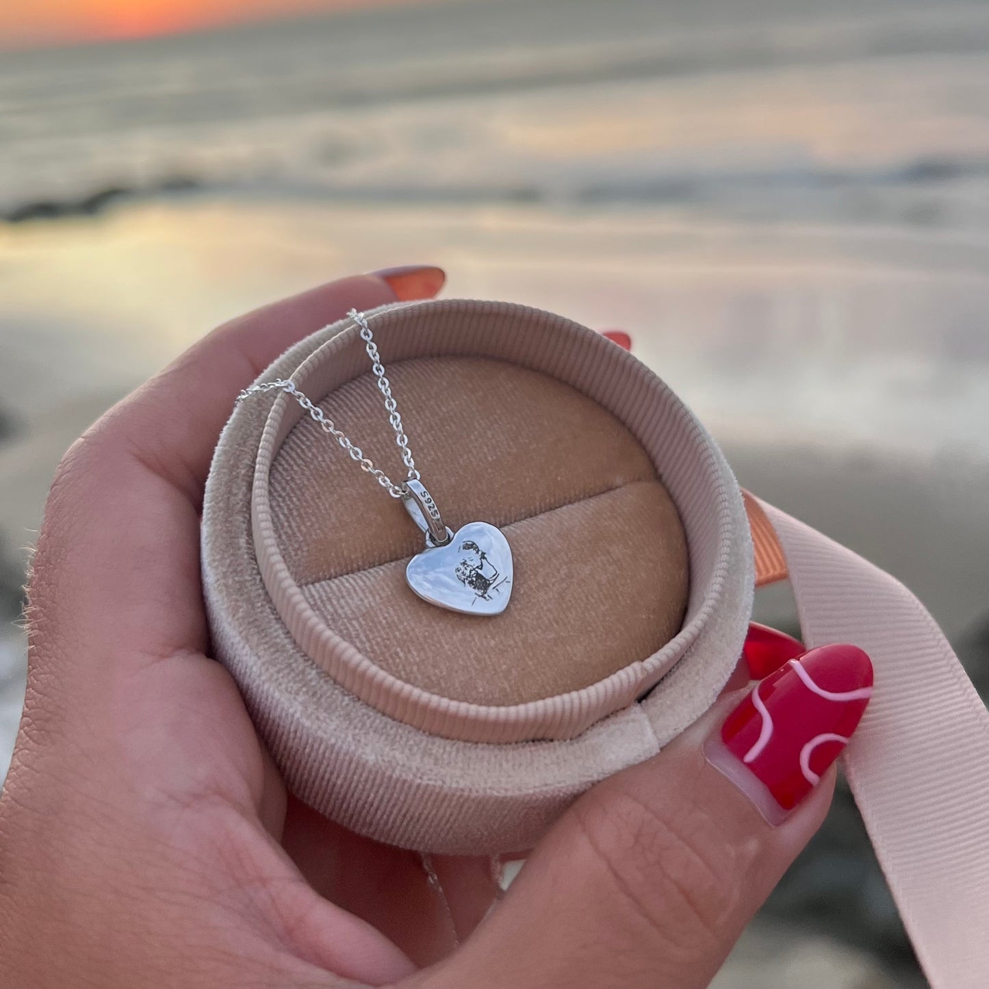 Collar corazón de plata 925 personalizado