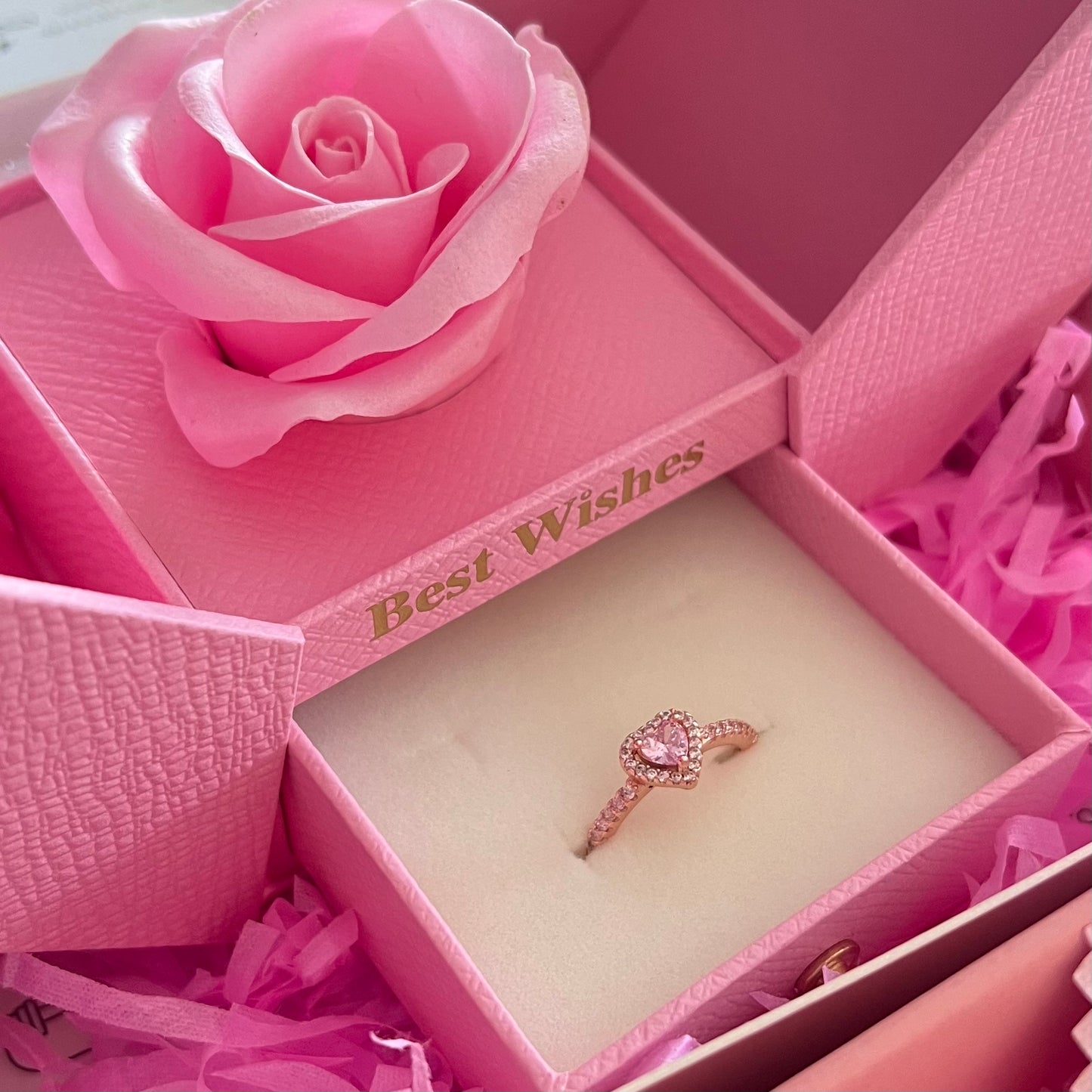 Anillo aurora plata 925 Box con rosa eterna