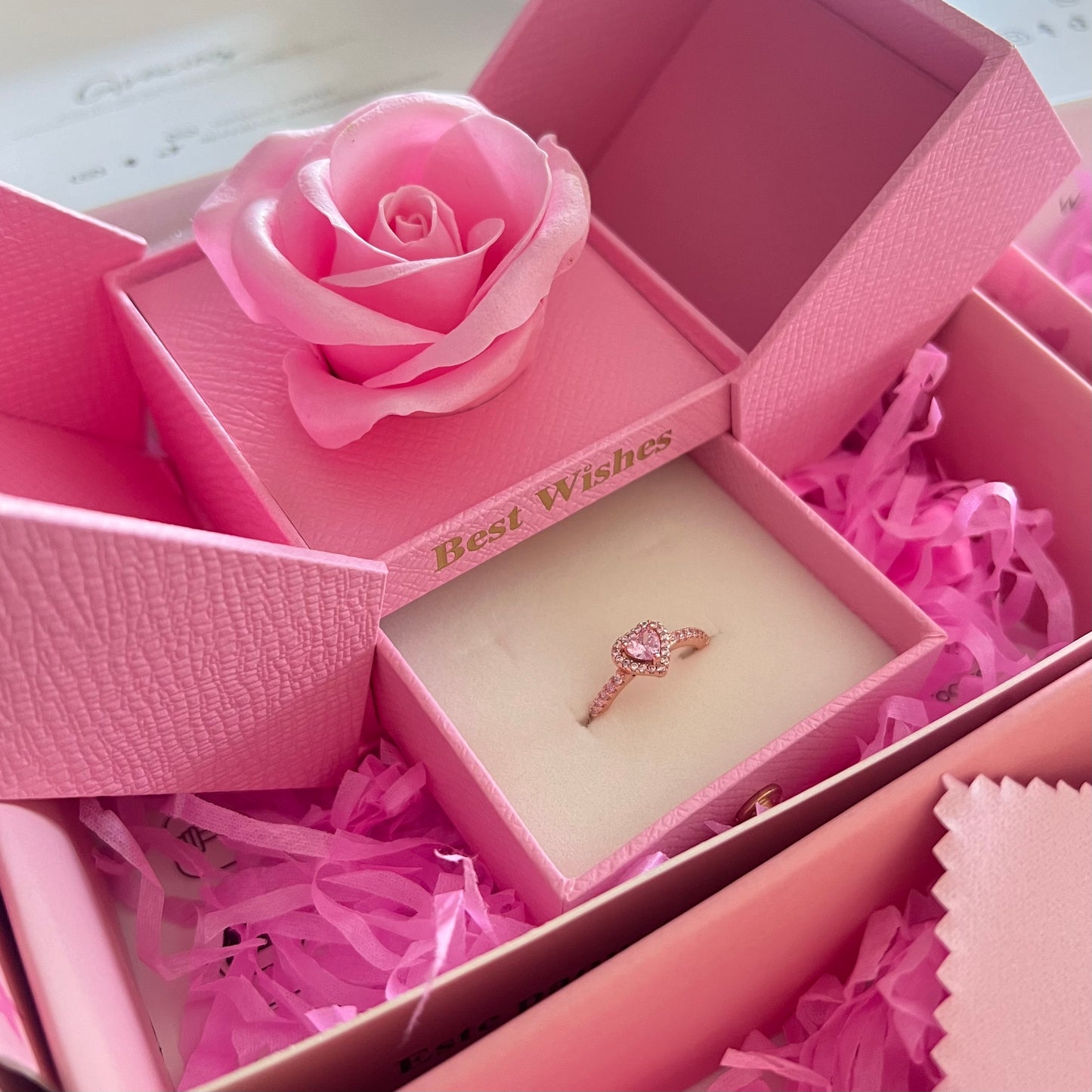 Anillo aurora plata 925 Box con rosa eterna