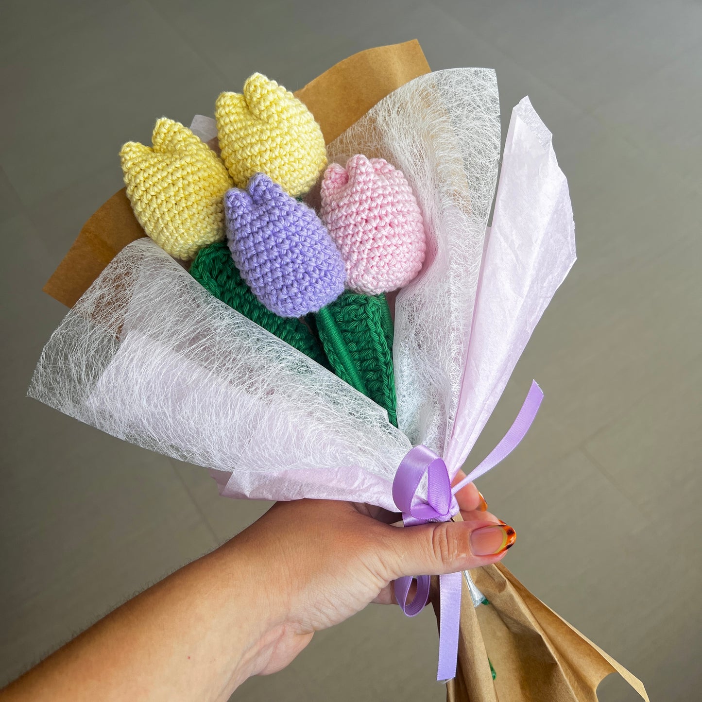 Combo tulipanes tejidos