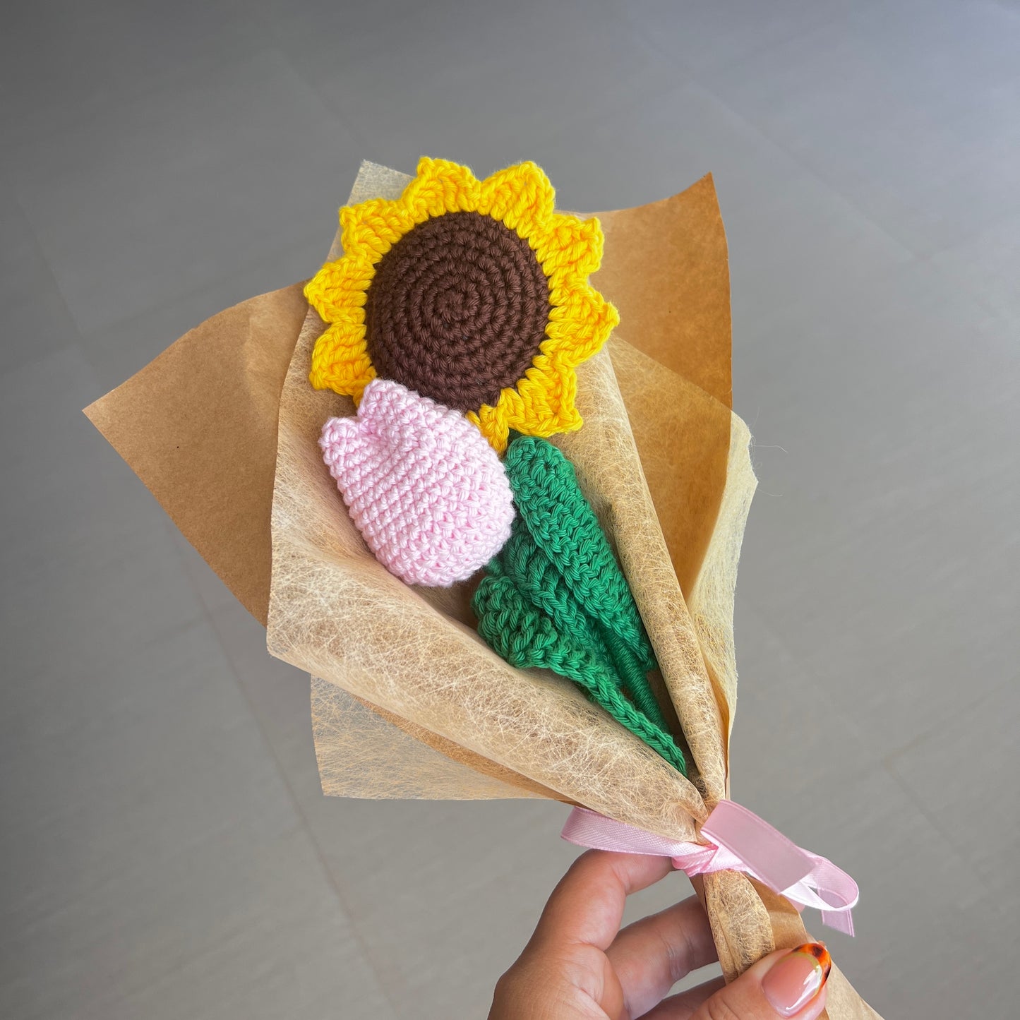 Girasol mas tulipan tejidos